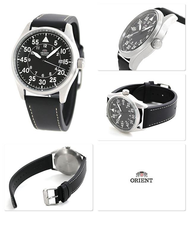 Orient Flight RA-AC0H03B10B Black Automatic Self-Winding Leather Analog ...