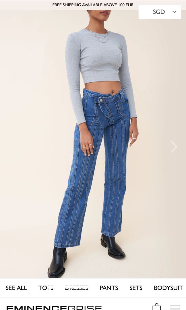 Panel Blue Jeans, Women's Fashion, Bottoms, Jeans & Leggings on Carousell