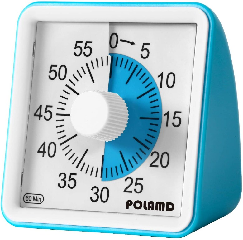 POLAMD 60-Minute Visual Analog Timer, Countdown Clock for Kids and ...