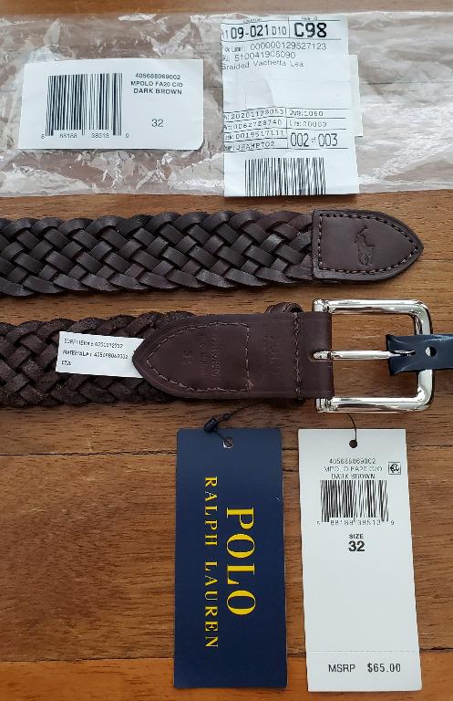 RL Vachetta Leather Belt, Belts & Braces Men