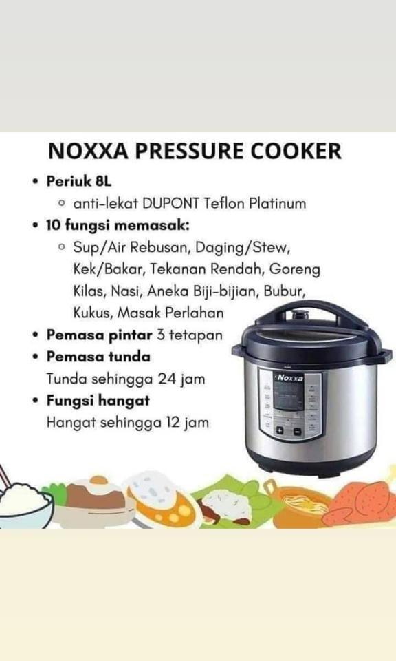 PRESSURE COOKER NOXXA TV Home Appliances Kitchen Appliances