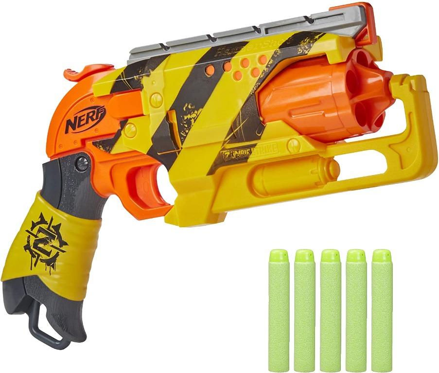 READY STOCK Nerf Stripes Color Zombie Strike Hammershot Blaster with Pull Back Hammer Blasting Action 5 Official Nerf Zombie Strike Darts Hobbies Toys Toys Games on Carousell