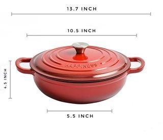 Red Enameled Cast Iron Dutch oven Enamel Pot For Home or restaurant use Oven safe