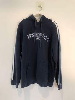 Reebok 深藍 寬鬆大帽T