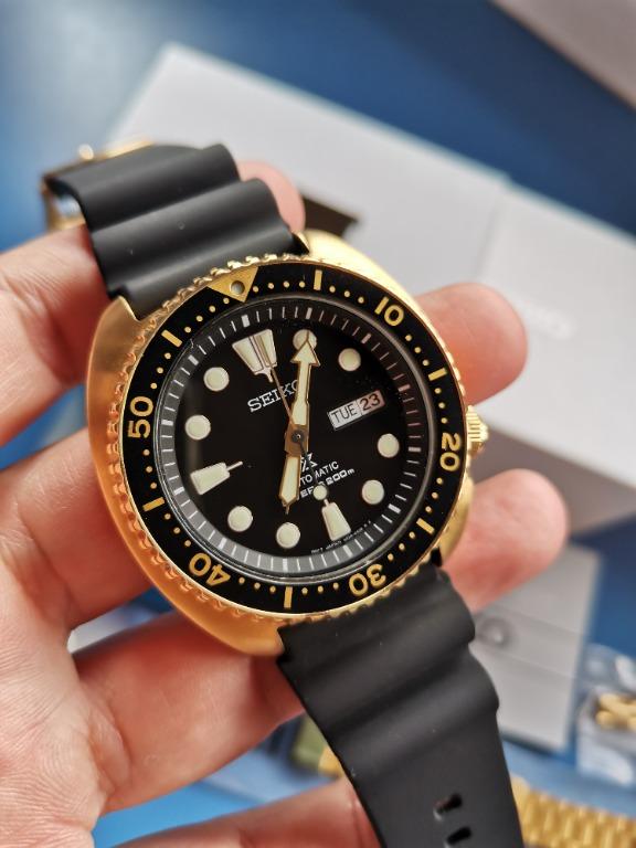 Seiko Prospex Diver SRPC44 Gold Turtle 45mm Auto, Luxury, Watches on  Carousell