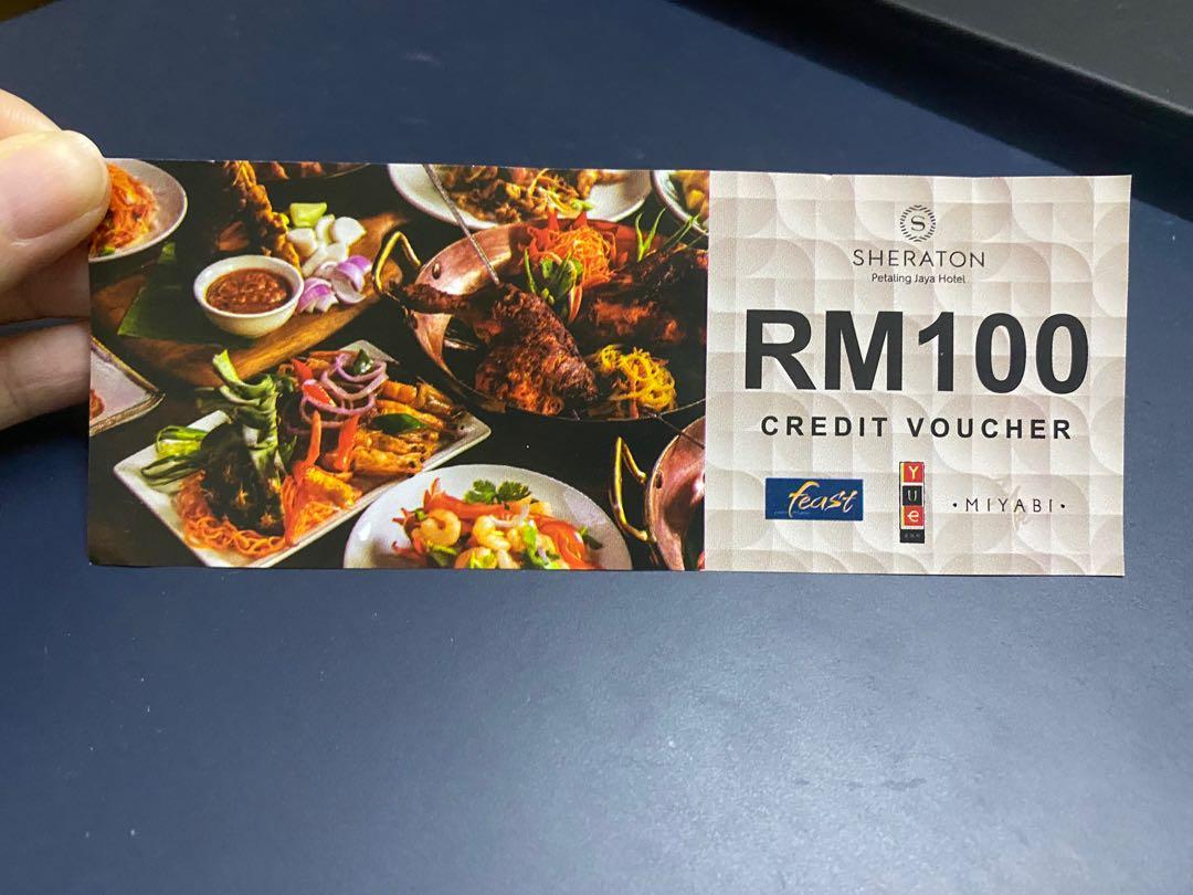 Sheraton PJ RM100 Food Voucher, Tickets  Vouchers, Vouchers on Carousell