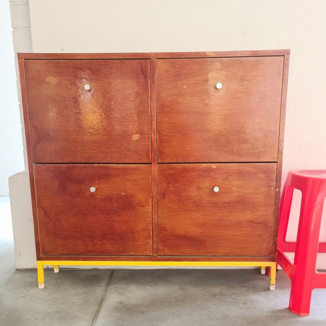 Shoe Pull out shoe rack / shelf. Brown wood, Furniture & Home