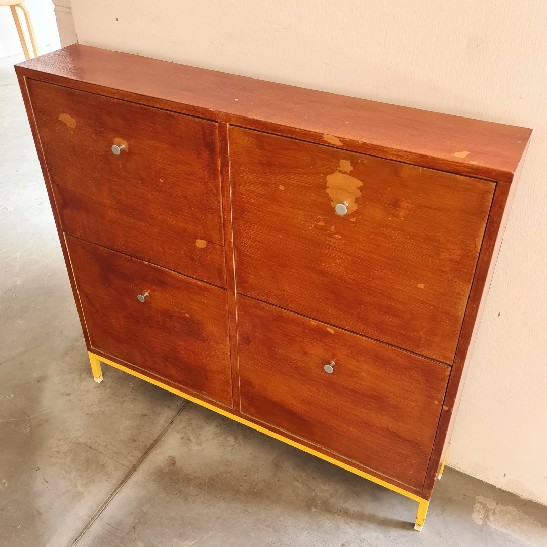 Shoe Pull out shoe rack / shelf. Brown wood, Furniture & Home