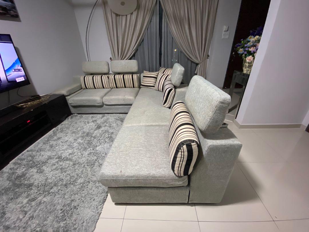 Sofa L shape Untuk dijual, Furniture & Home Living, Furniture, Sofas on