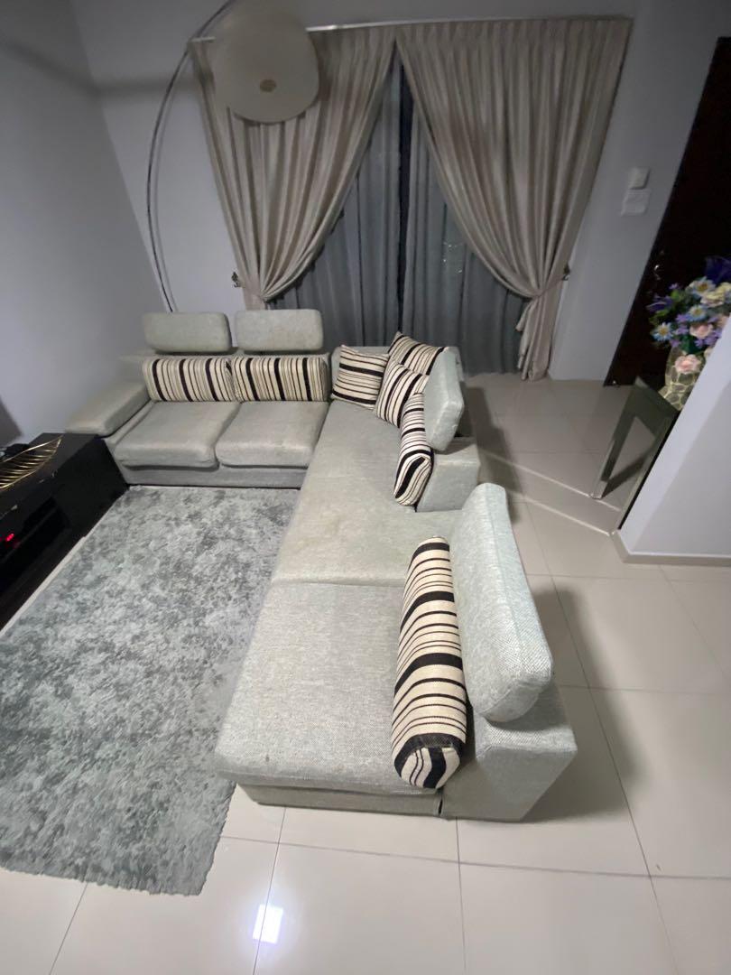 Sofa L shape Untuk dijual, Furniture & Home Living, Furniture, Sofas on
