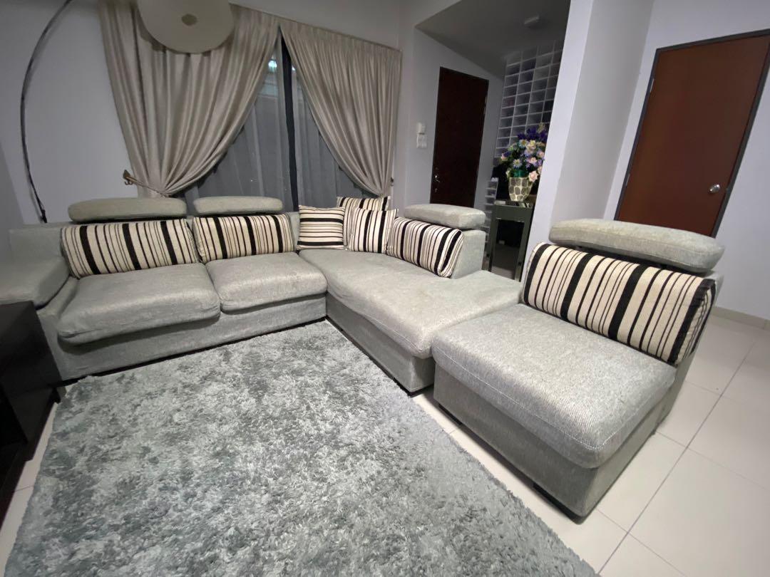 Sofa L shape Untuk dijual, Furniture & Home Living, Furniture, Sofas on