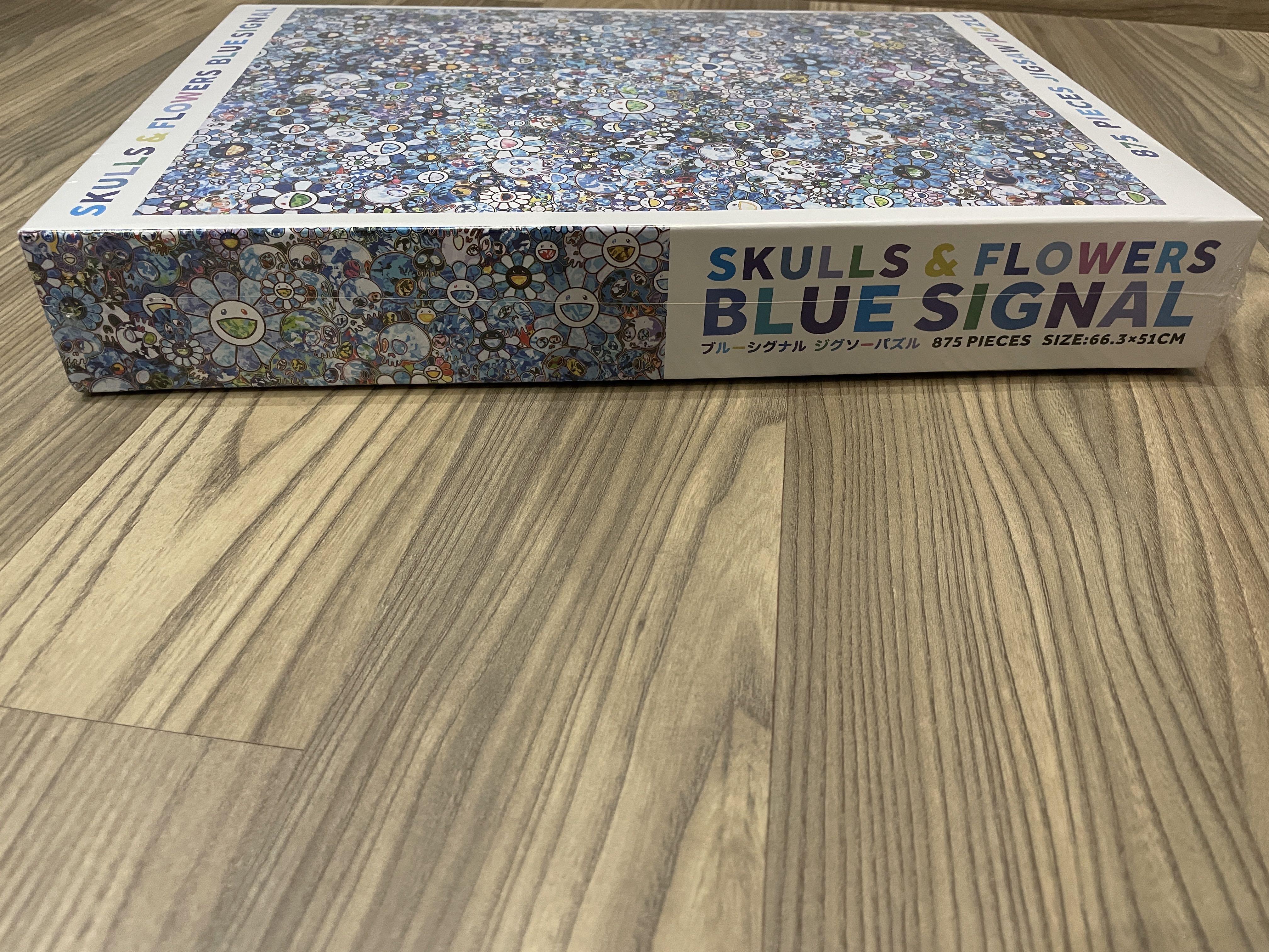 Jigsaw Puzzle SKULLS FLOWERS BLUE SIGNAL