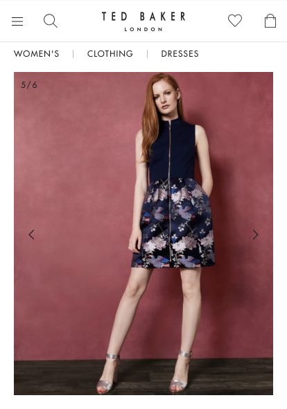 UK12 Ted Baker BOBYD Chinoiserie Jacquard zipped dress