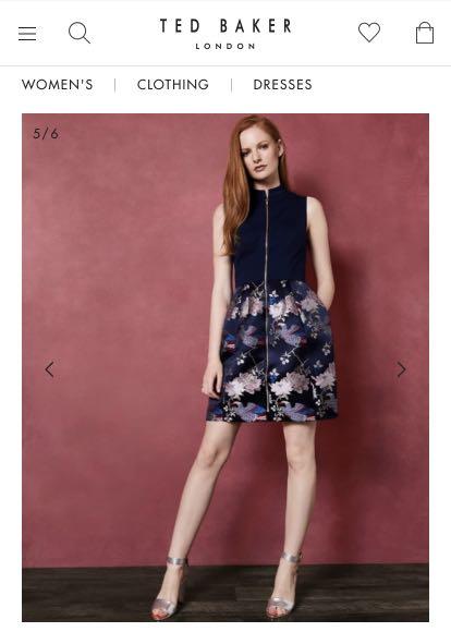 UK12 Ted Baker BOBYD Chinoiserie Jacquard zipped dress Carousell