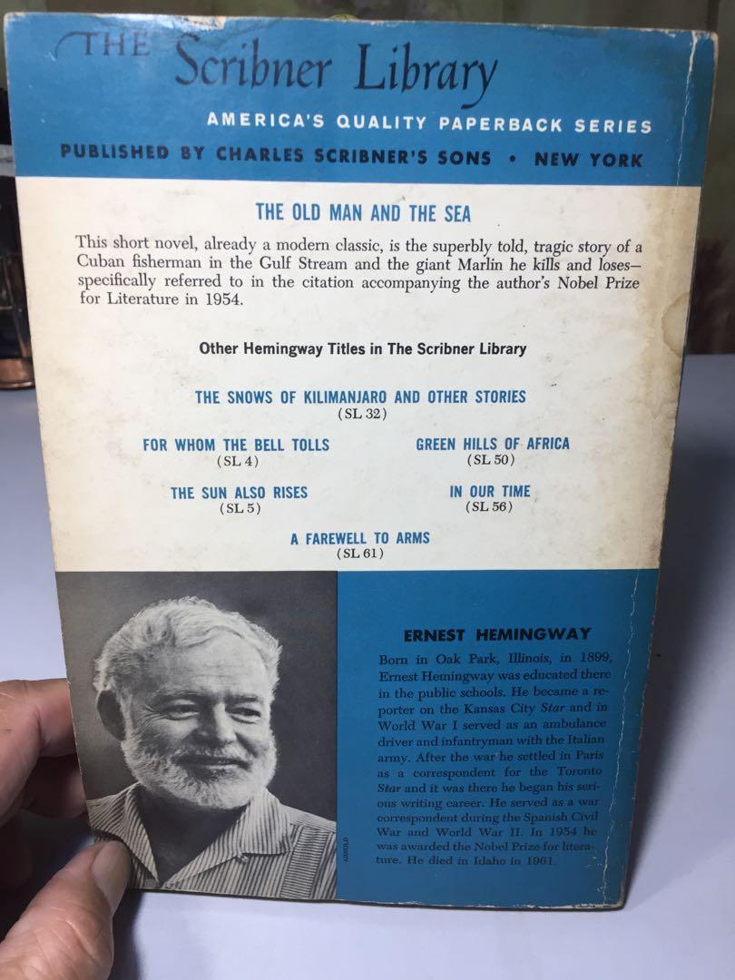 The Old Man and the Sea Ernest Hemingway 1952 Book, Hobbies & Toys ...