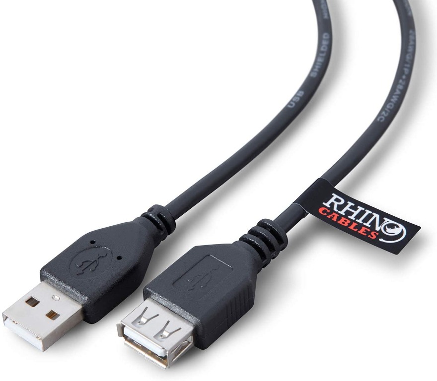 USB 2.0 Extension Cable A to A Extender Lead — Male Plug to Female