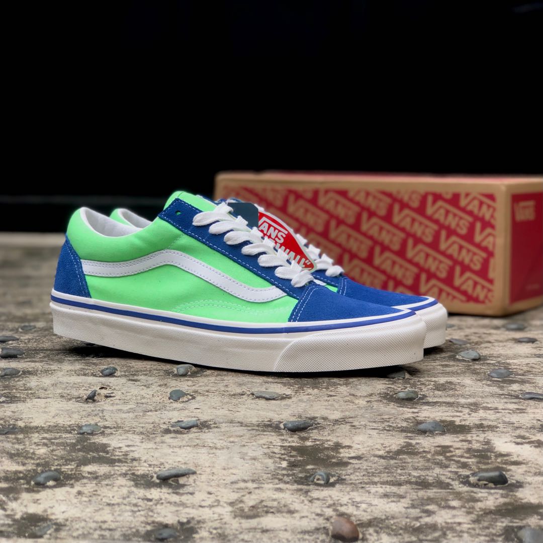 neon vans old skool
