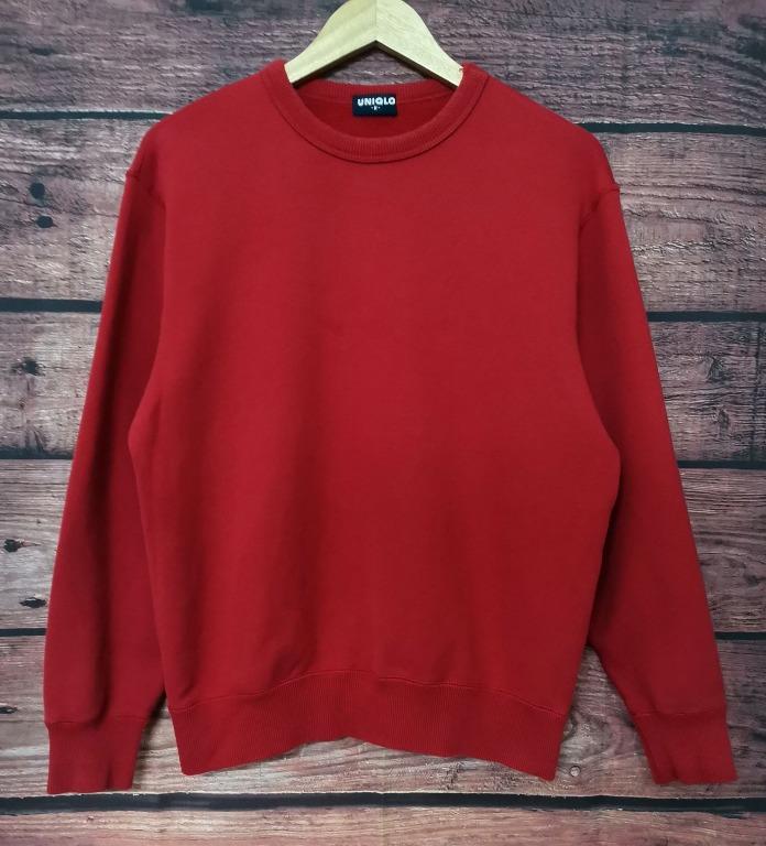 Red best sale plain sweatshirt