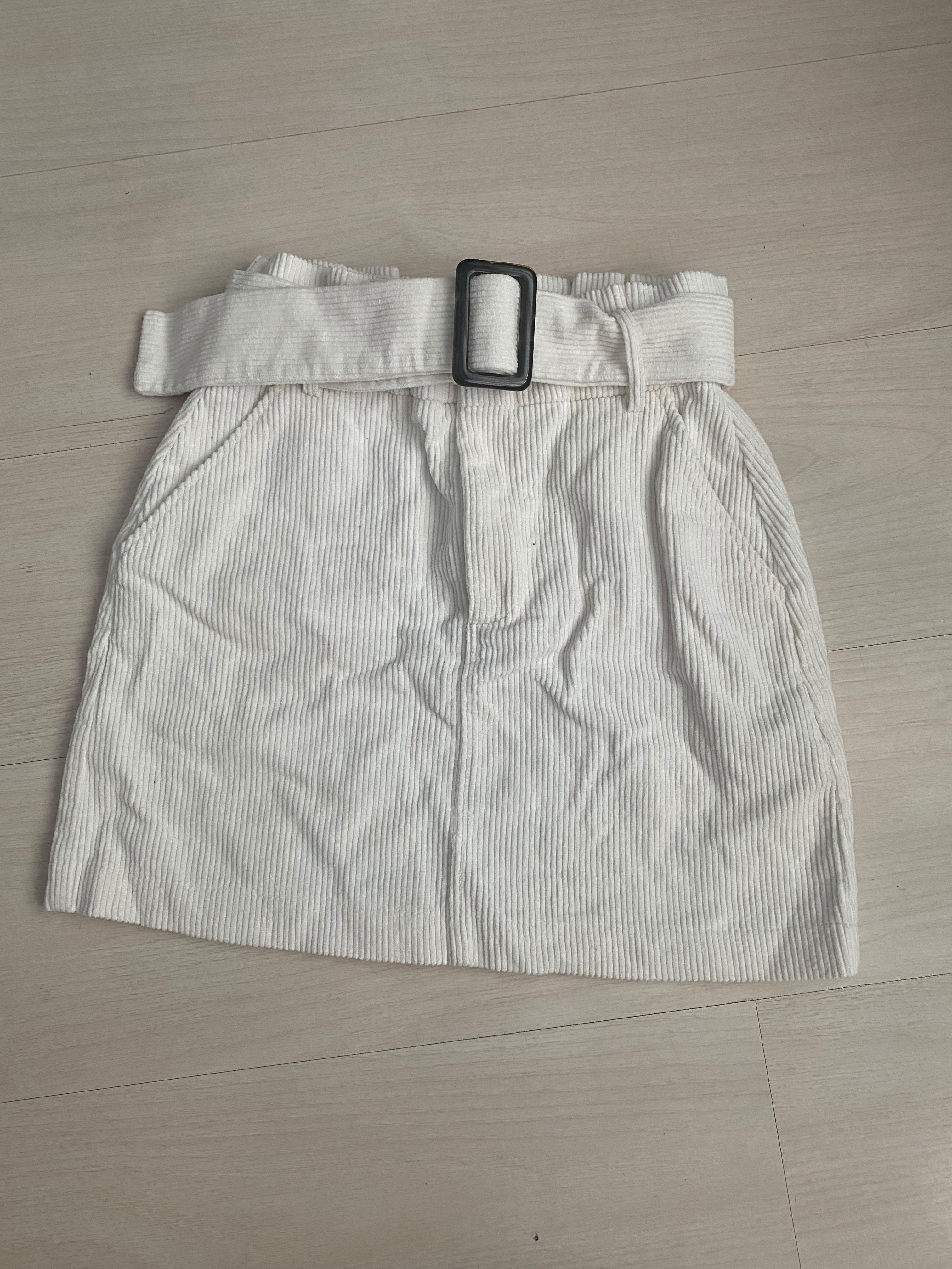 zara corduroy skirt with belt