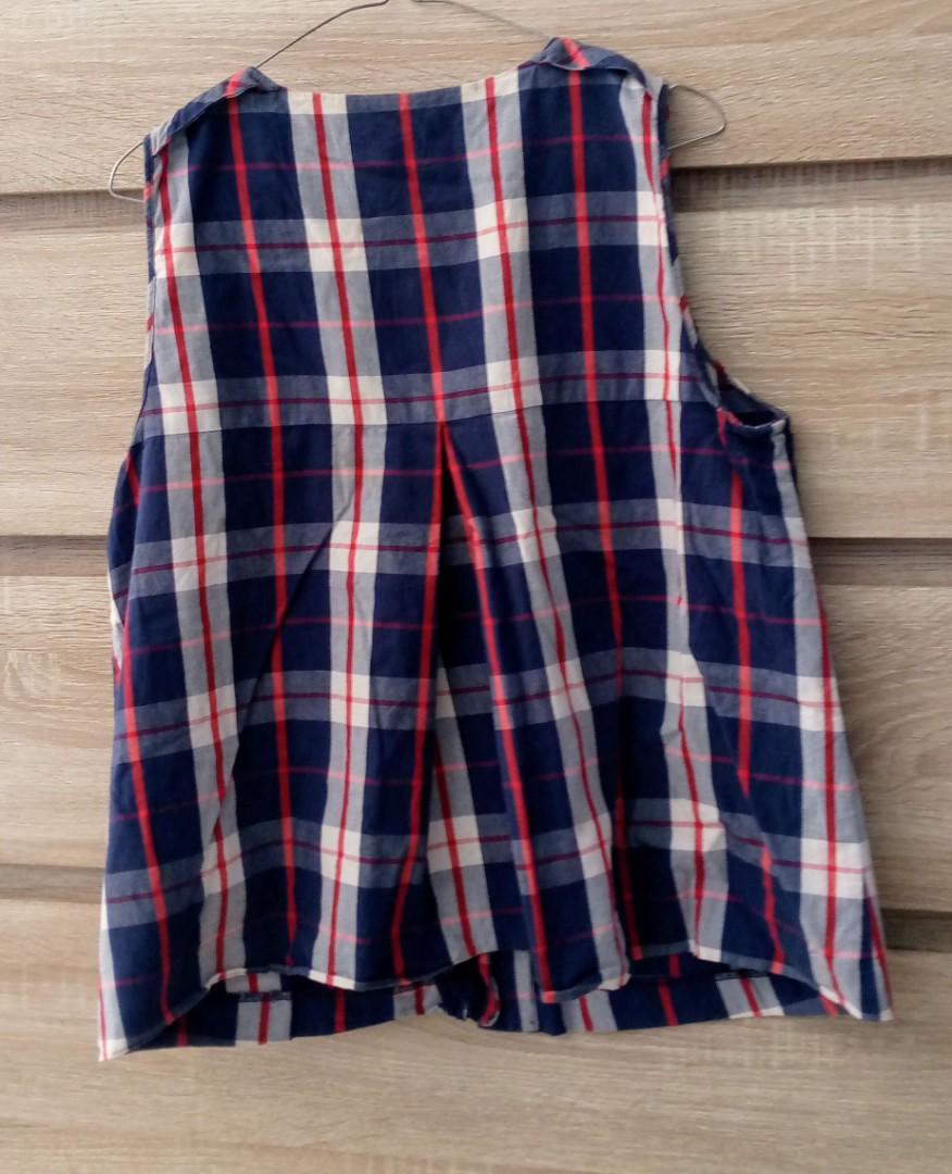 Zara trafaluc plaid sleeveless top 