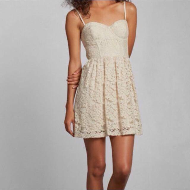 Abercrombie Fitch Drew Lace Dress Cream Women s Fashion