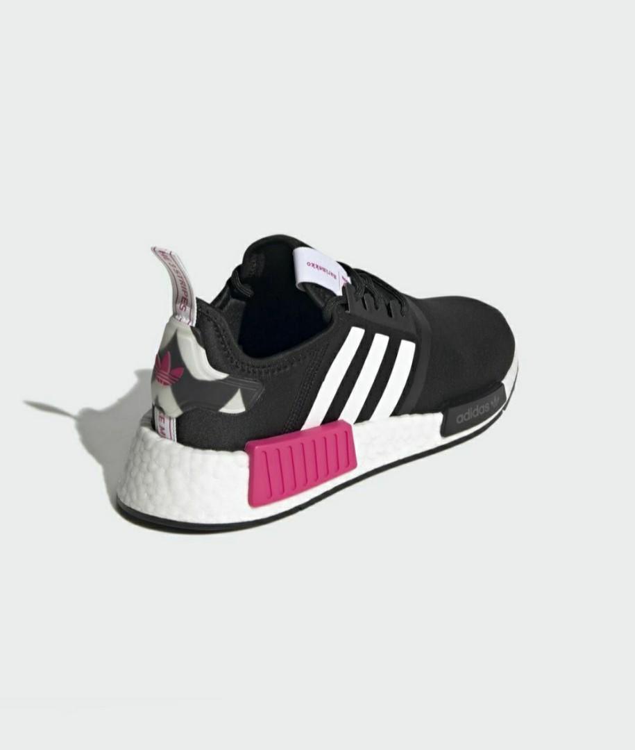 black adidas with pink