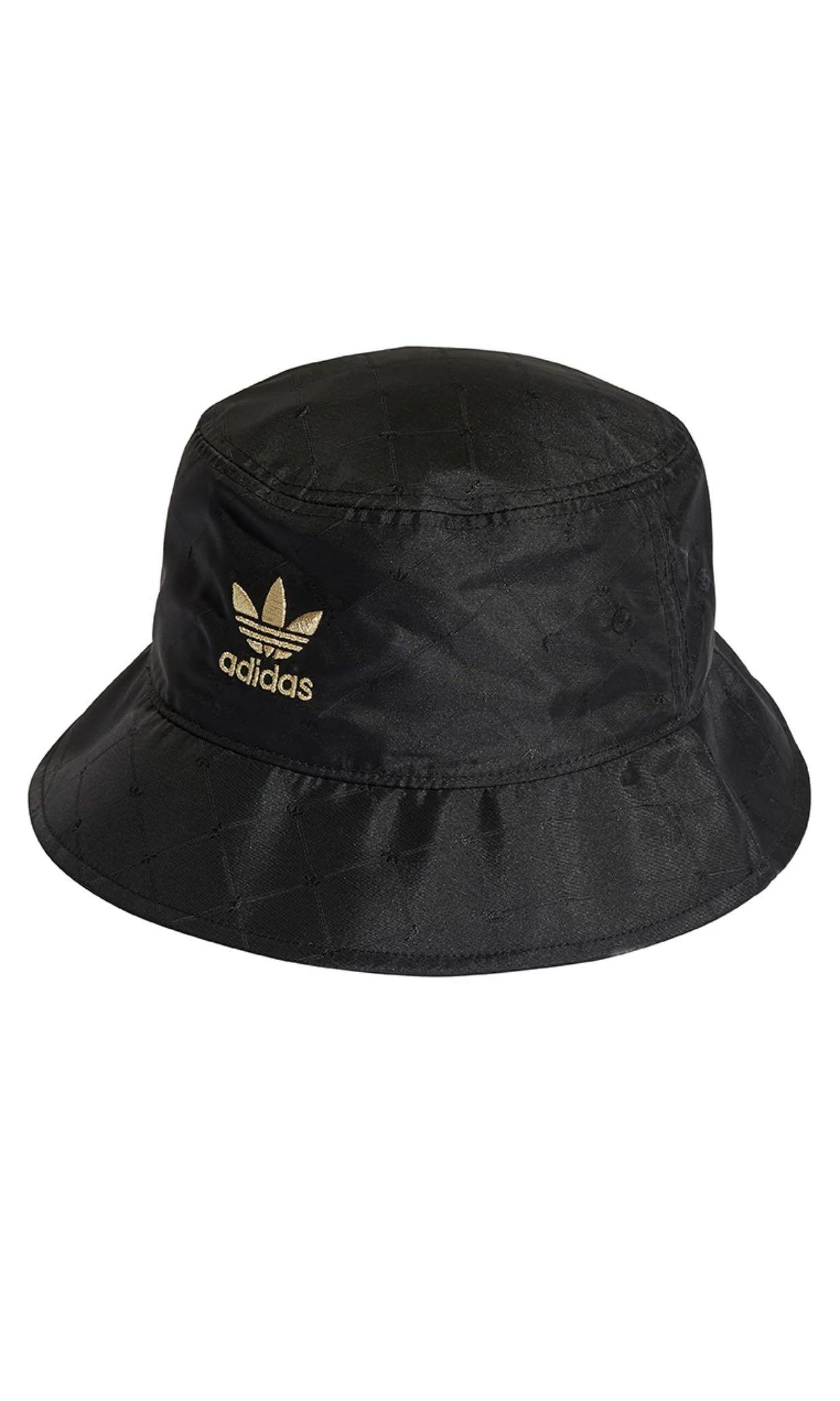 Adidas Original Bucket Hat in Black with Gold Trefoil Women s