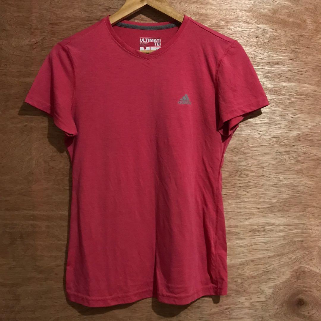 ADIDAS ULTIMATE TEE V NECK WOMENS Pink Women s Fashion Tops
