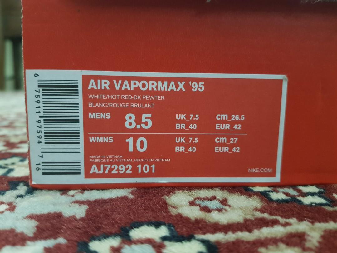 Vapormax blanche rouge deals