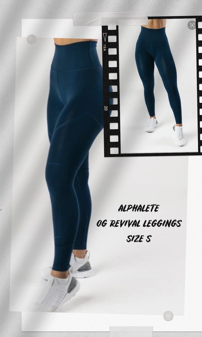 Alphalete Revival Leggings Womens Small Gray High Waisted Seamless