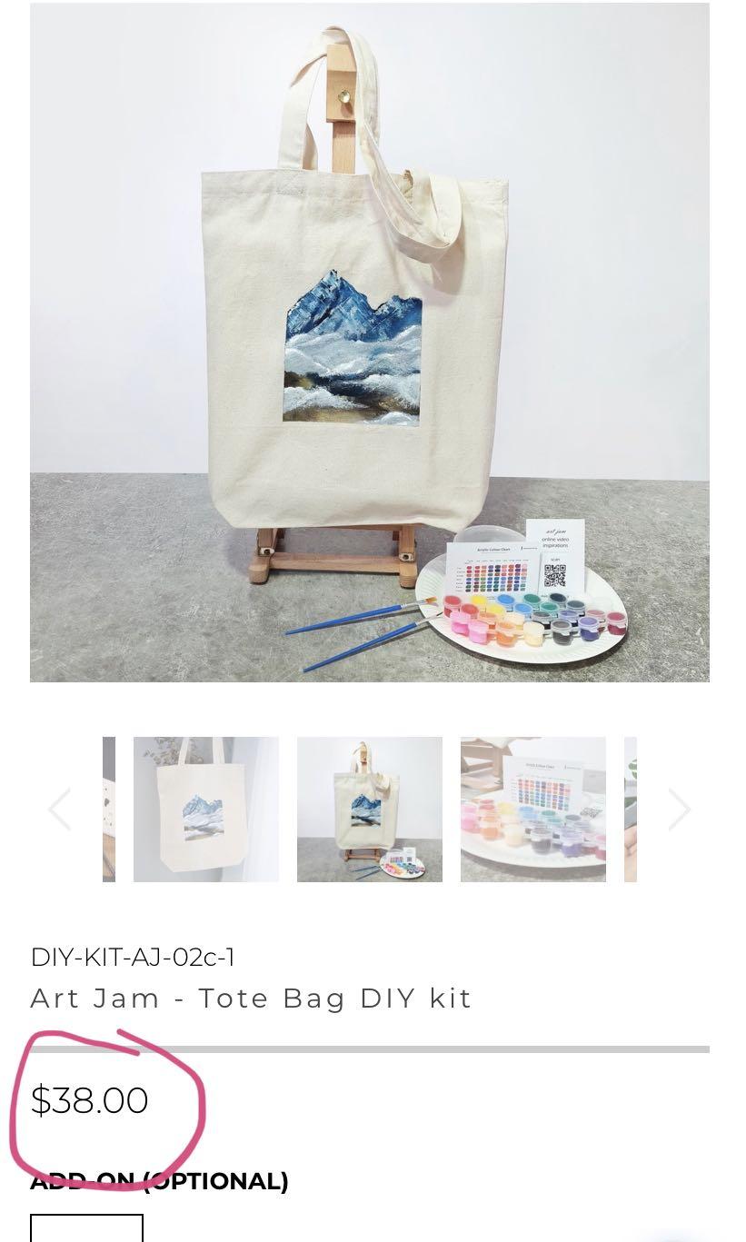 Art Jam Tote Bag Kit, Women's Fashion, Bags Wallets, Tote Bags