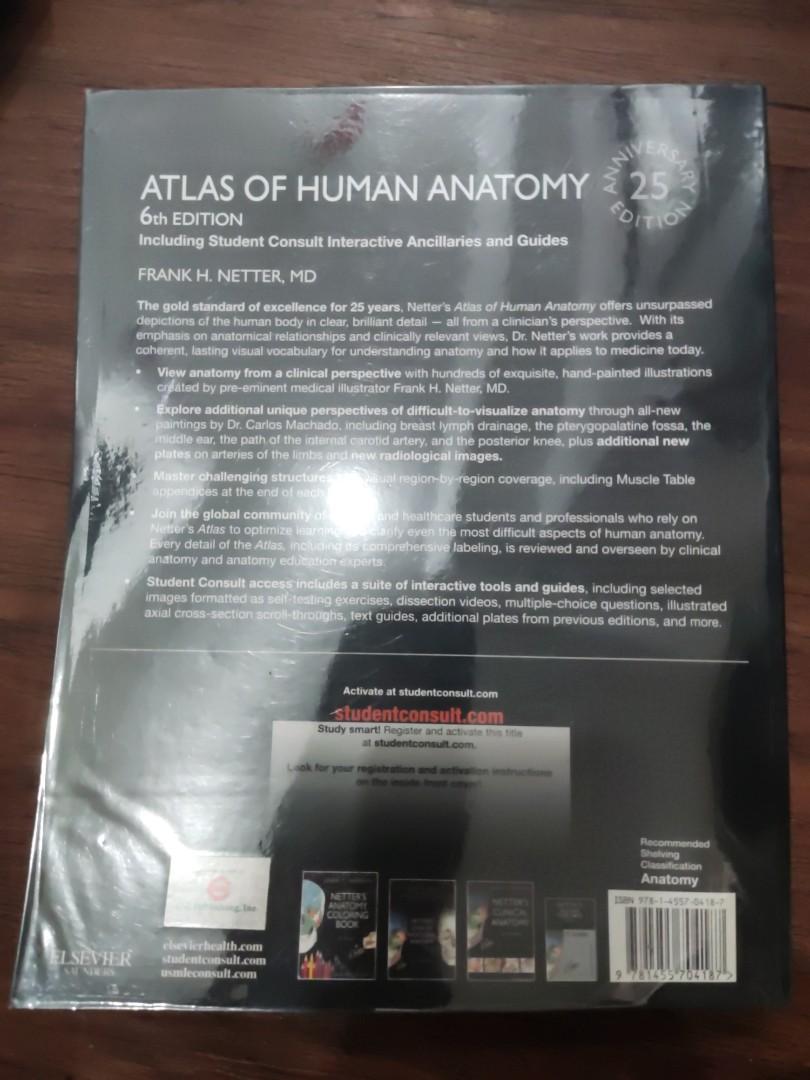 Atlas of Human Anatomy by Netter (6th edition), Hobbies & Toys, Books ...