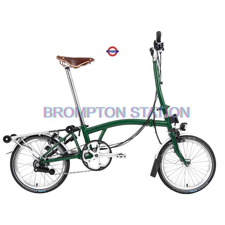 Brompton m6r folding top bike racing green