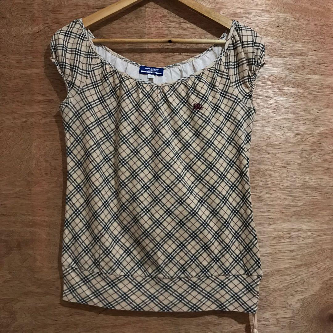 BURBERRY LONDON BLUE LABEL WOMENS PLAID BLOUSE Women s Fashion