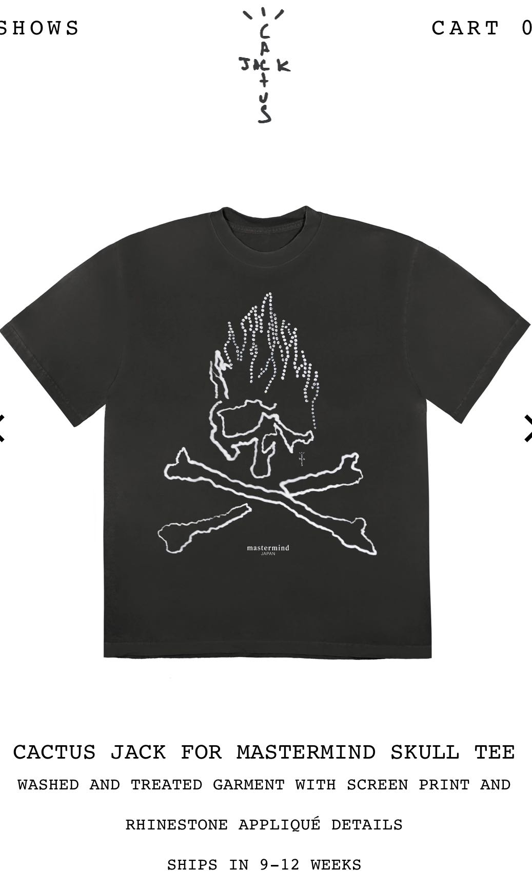 M & L) Mastermind Japan Cactus Jack Tee, Men