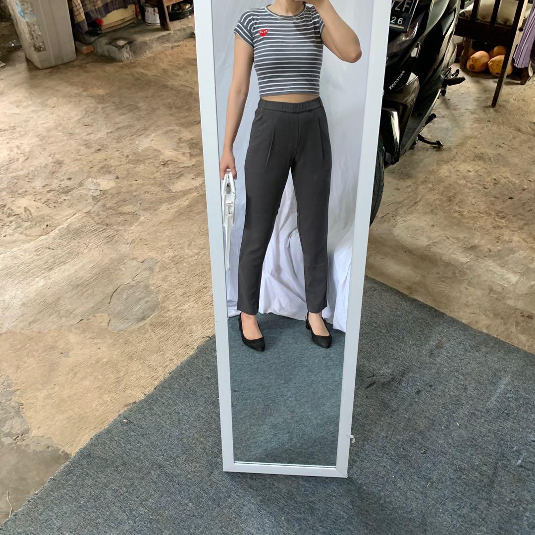 Celana Uniqlo Highwaist Korean Trousers 