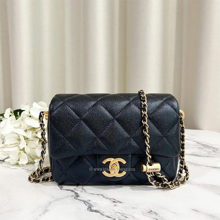 ✖️SOLD!✖️ Chanel 21K Perfect Mini Flap Bag in Iridescent Black (Midnight) Grained  Calfskin AGHW, Luxury, Bags & Wallets on Carousell