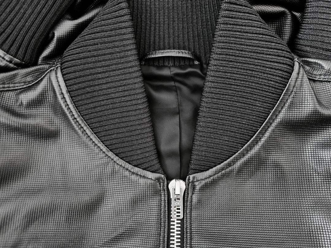 Calvin klein leather bomber jacket clearance