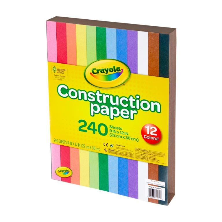 Crayola Construction Paper in 10 Assorted Colours, 240 Sheets, Hobbies & Toys, Stationery