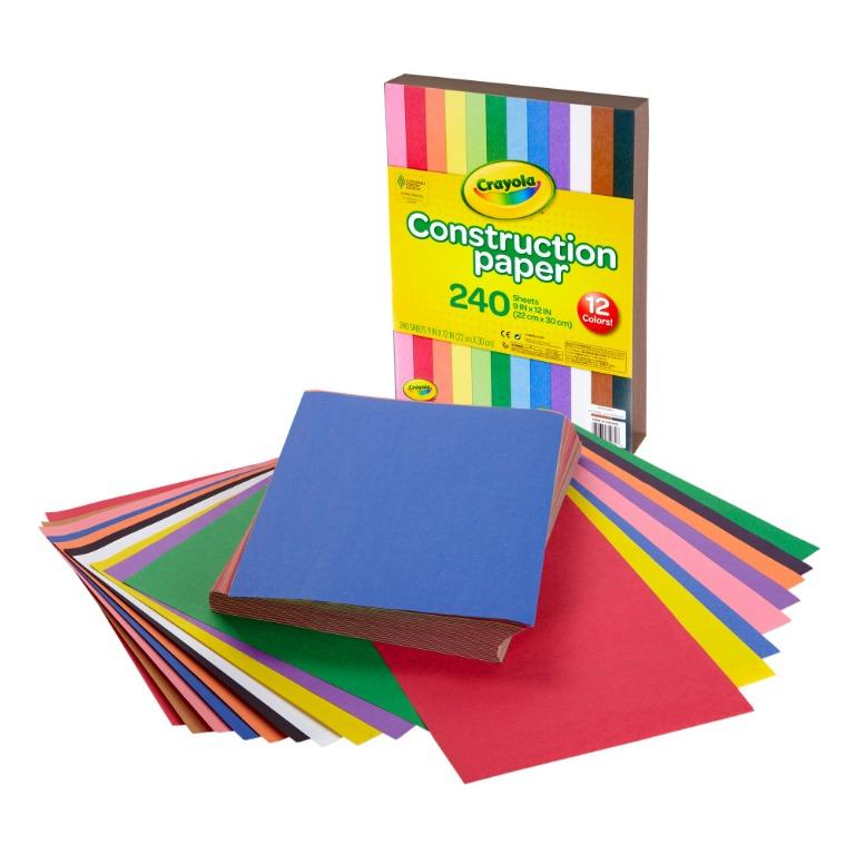 Crayola Construction Paper in 10 Assorted Colours, 240 Sheets, Hobbies