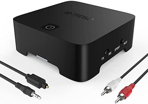 AptX Low Latency for Both TX and RX, Pair with 2 Devices Simultaneously Digital Optical TOSLINK and 3.5mm Wireless Audio Adapter TROND TV Bluetooth Transmitter and Receiver