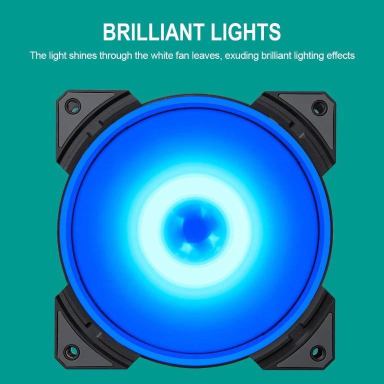 GOLDEN FIELD MH Blue PC Case Fan 120mm Silent LED RGB Cooling Fan for ...