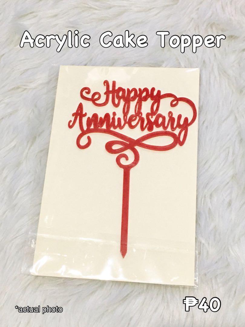 Produktbild von Acryl Cake Topper – Happy Anniversary Für Hochzeit & Party