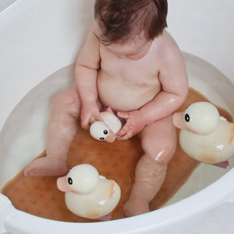 5 Pcs/Set Mini Baby Children Bath Toys Cute Rubber Duck Fishing Net Shower  Ga hz