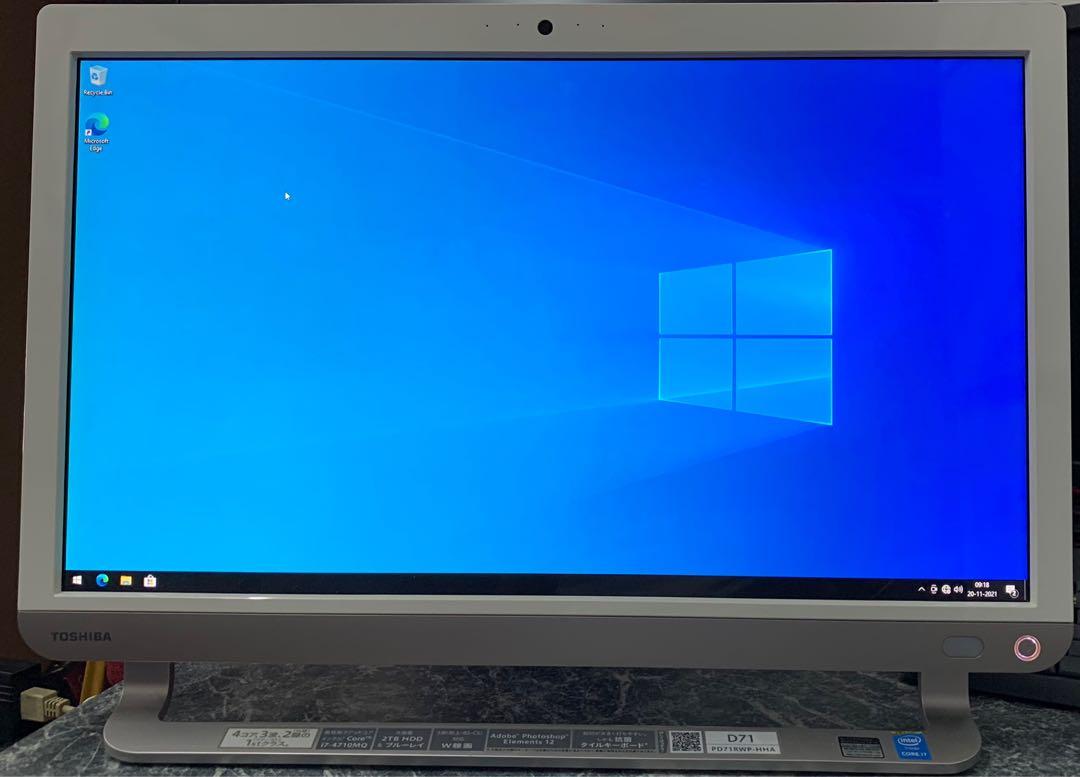 i7-4710MQ Toshiba DynaBook D71 AIO (8GB DDR4, 2TB HDD, Win 10 Pro)