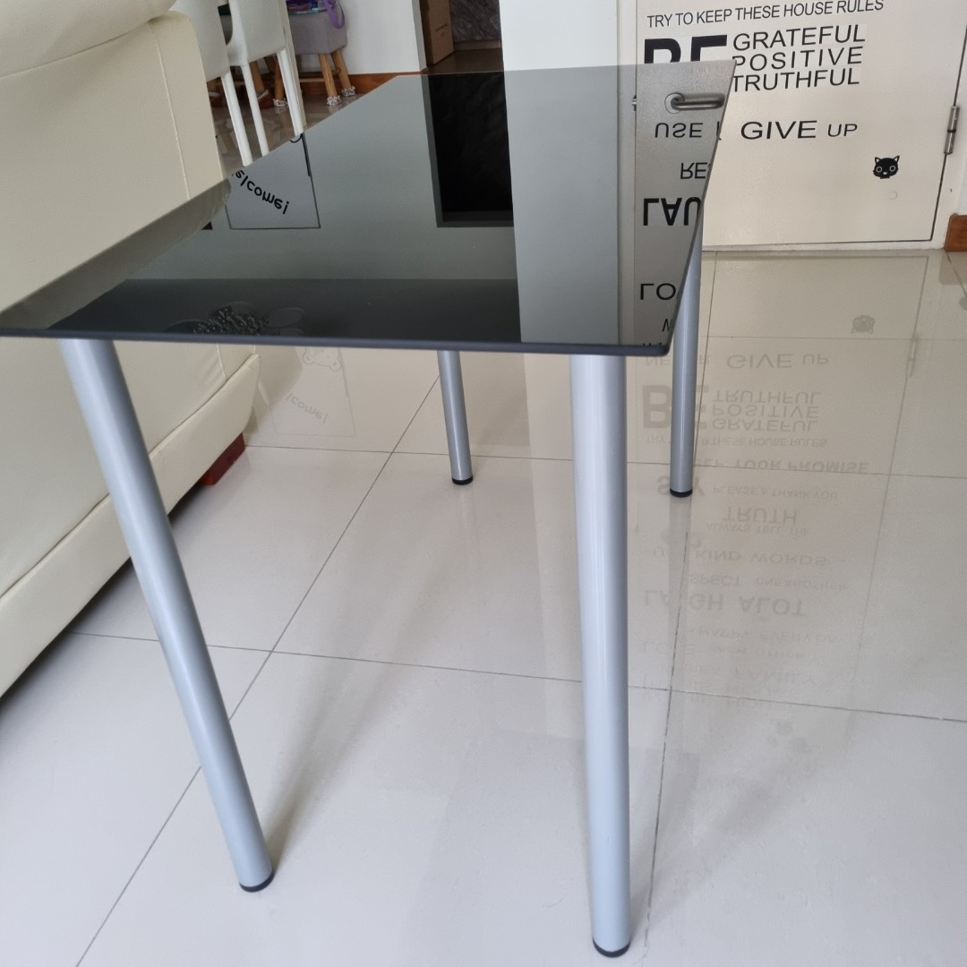 Ikea glass top table, Furniture & Home Living, Furniture, Tables & Sets