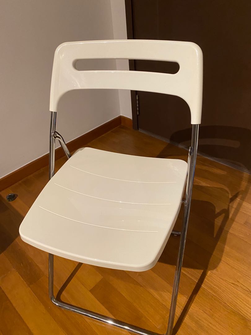 IKEA nisse Chair white foldable, Furniture & Home Living, Furniture