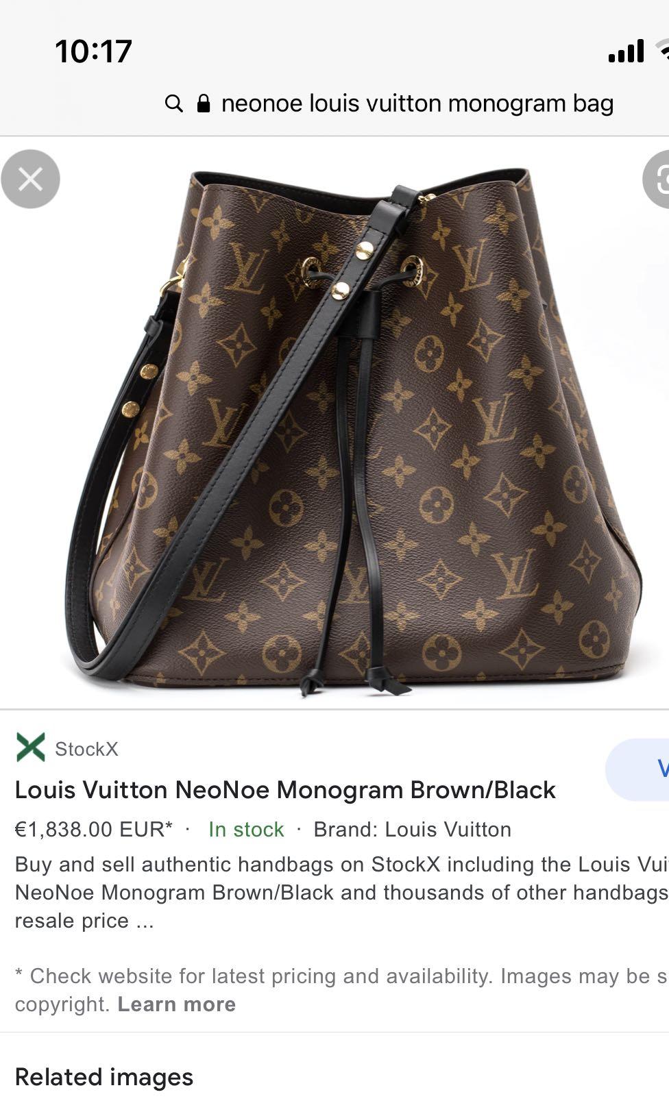 Lv NeoNoe Monogram Noir Comes with dust bag, copy of the receipt