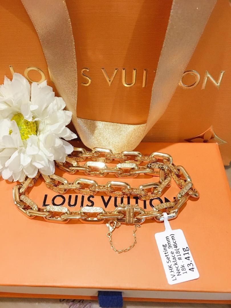 LOUIS VUITTON LV Edge Necklace Cadenas Gold 1032750
