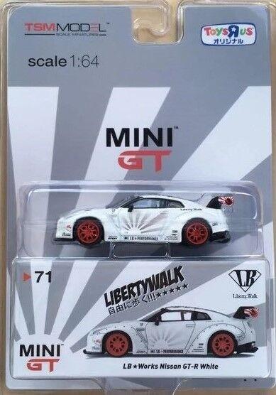 MINI GT 71 LB WORKS Nissan GT-R (R35) White w/ Red Wheels